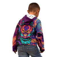 Colorful Fire Skull Kid Hoodie I'm not rude i just have the balls to say what everyone else is Thingking - Wonder Print Shop