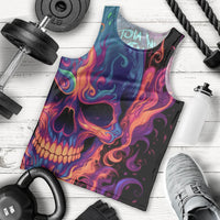 Colorful Fire Skull Men Tank Top I'm not rude i just have the balls to say what everyone else is Thingking - Wonder Print Shop