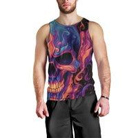 Colorful Fire Skull Men Tank Top I'm not rude i just have the balls to say what everyone else is Thingking - Wonder Print Shop