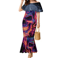 Colorful Fire Skull Mermaid Dress I'm not rude i just have the balls to say what everyone else is Thingking - Wonder Print Shop
