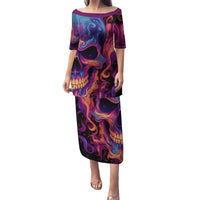 Colorful Fire Skull Puletasi I'm not rude i just have the balls to say what everyone else is Thingking - Wonder Print Shop