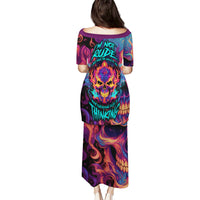 Colorful Fire Skull Puletasi I'm not rude i just have the balls to say what everyone else is Thingking - Wonder Print Shop