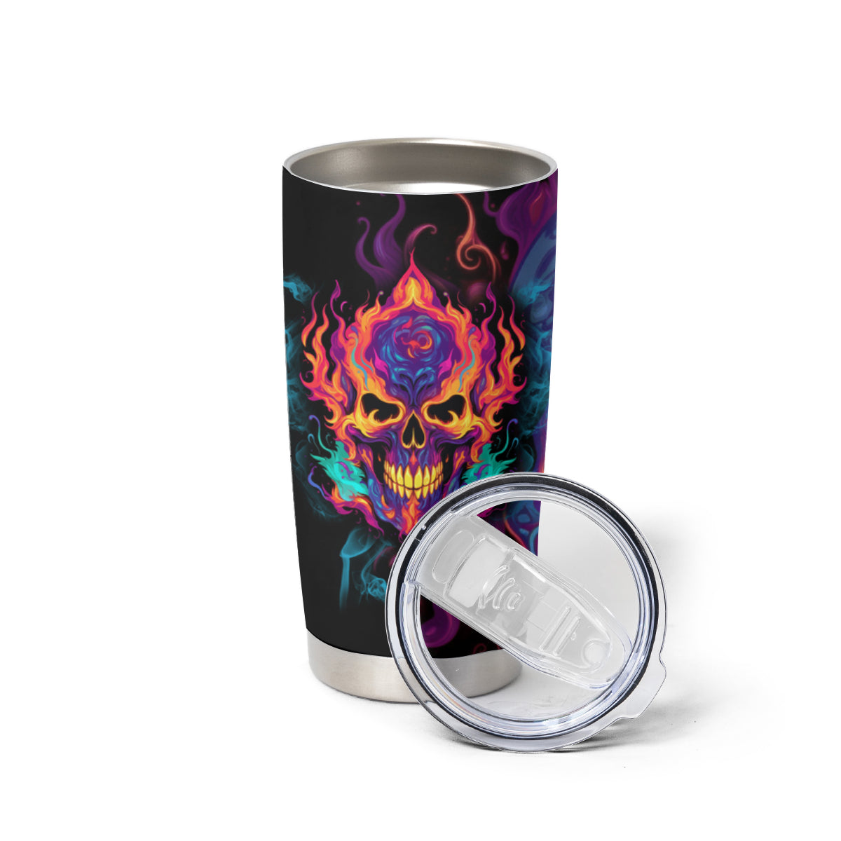Colorful Fire Skull Tumbler Cup I'm not rude i just have the balls to say what everyone else is Thingking - Wonder Print Shop