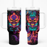 Colorful Fire Skull Tumbler With Handle I'm not rude i just have the balls to say what everyone else is Thingking - Wonder Print Shop