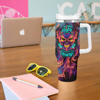 Colorful Fire Skull Tumbler With Handle I'm not rude i just have the balls to say what everyone else is Thingking - Wonder Print Shop