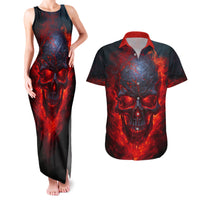 Horror Skull Couples Matching Tank Maxi Dress and Hawaiian Shirt If Karma Doesn't Hit You Trust me I Will - Wonder Print Shop