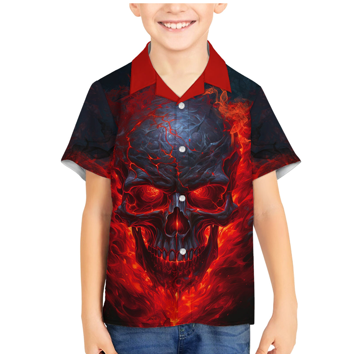 Horror Skull Family Matching Mermaid Dress and Hawaiian Shirt If Karma Doesn't Hit You Trust me I Will - Wonder Print Shop