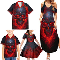 Horror Skull Family Matching Summer Maxi Dress and Hawaiian Shirt If Karma Doesn't Hit You Trust me I Will - Wonder Print Shop