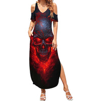 Horror Skull Family Matching Summer Maxi Dress and Hawaiian Shirt If Karma Doesn't Hit You Trust me I Will - Wonder Print Shop