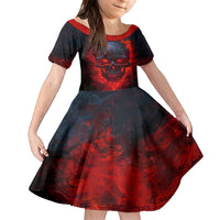 Horror Skull Kid Short Sleeve Dress If Karma Doesn't Hit You Trust me I Will - Wonder Print Shop