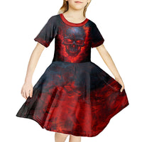 Horror Skull Kid Short Sleeve Dress If Karma Doesn't Hit You Trust me I Will - Wonder Print Shop