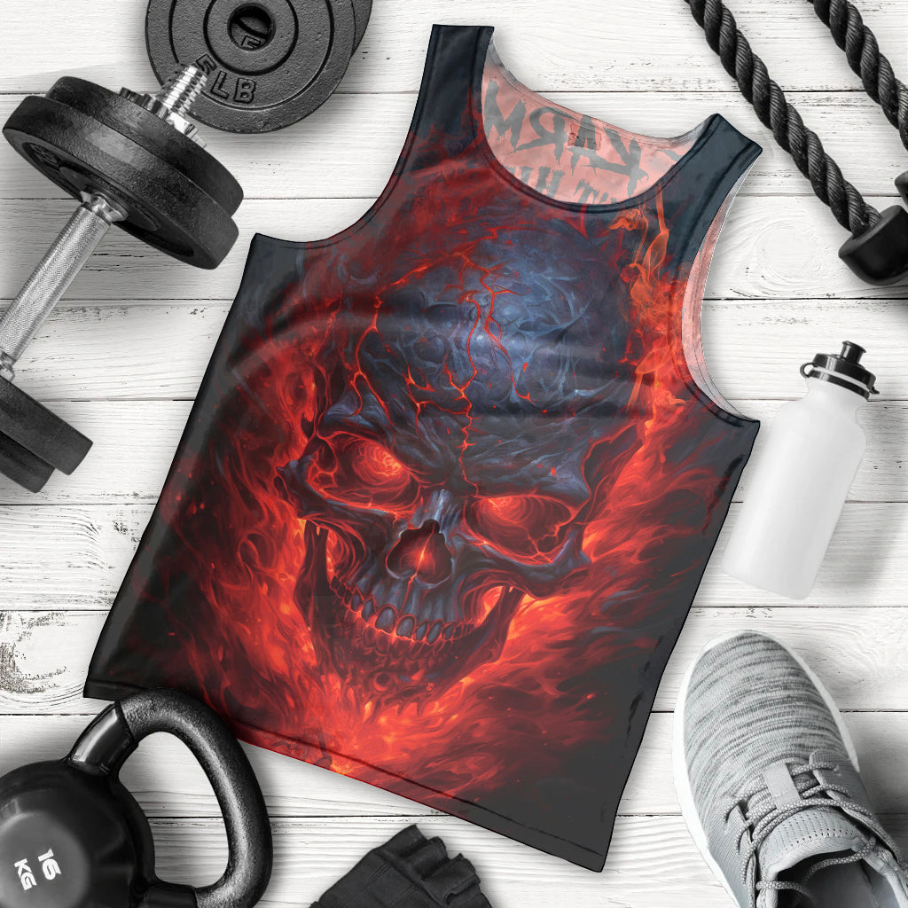 Horror Skull Men Tank Top If Karma Doesn't Hit You Trust me I Will - Wonder Print Shop