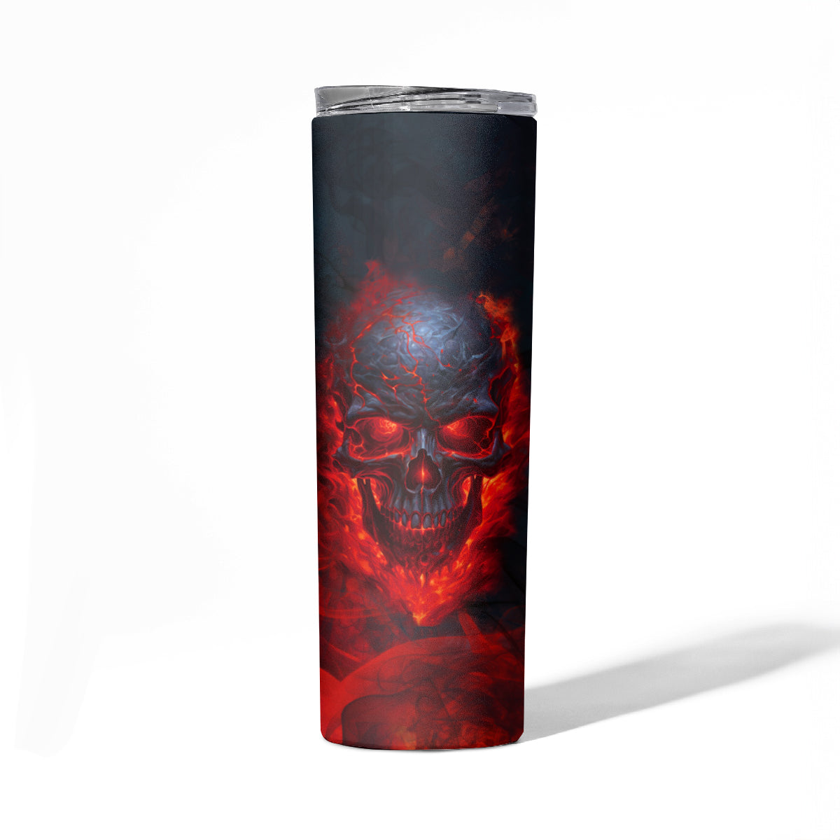 Horror Skull Skinny Tumbler If Karma Doesn't Hit You Trust me I Will - Wonder Print Shop