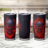 Horror Skull Tumbler Cup If Karma Doesn't Hit You Trust me I Will - Wonder Print Shop