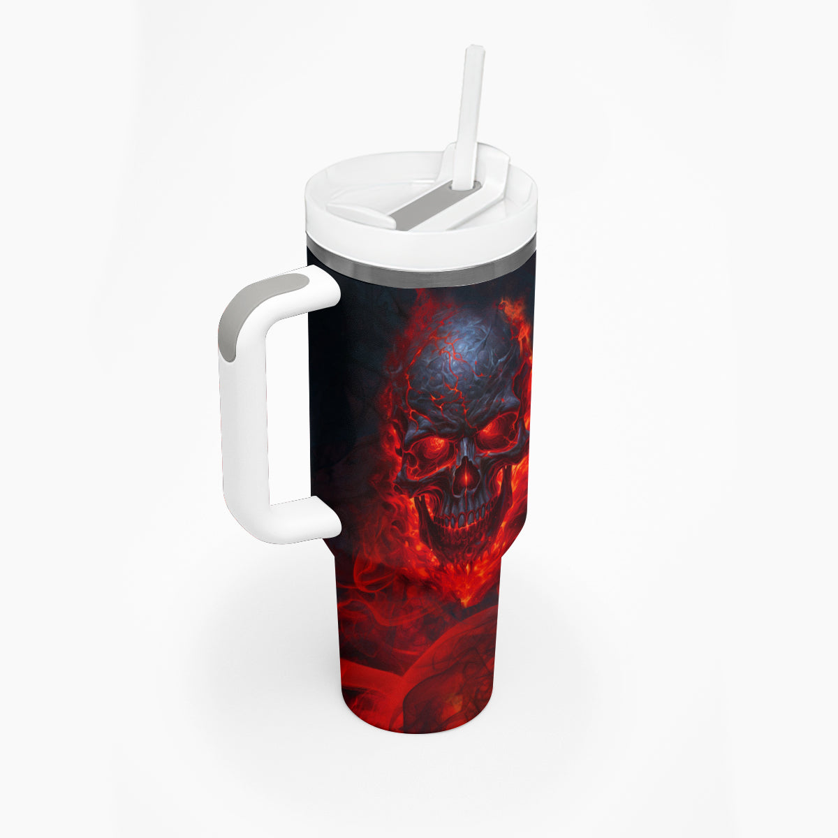 Horror Skull Tumbler With Handle If Karma Doesn't Hit You Trust me I Will - Wonder Print Shop