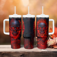 Horror Skull Tumbler With Handle If Karma Doesn't Hit You Trust me I Will - Wonder Print Shop