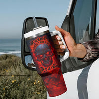 Horror Skull Tumbler With Handle If Karma Doesn't Hit You Trust me I Will - Wonder Print Shop