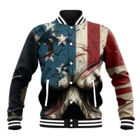 American Flag Skull Baseball Jacket I'm Not Anti - Social I'm Just Not User Friendly - Wonder Print Shop