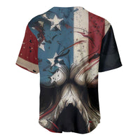 American Flag Skull Baseball Jersey I'm Not Anti - Social I'm Just Not User Friendly - Wonder Print Shop