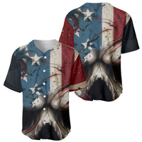 American Flag Skull Baseball Jersey I'm Not Anti - Social I'm Just Not User Friendly - Wonder Print Shop
