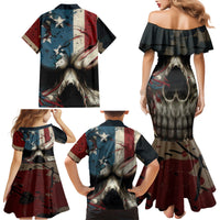 American Flag Skull Family Matching Mermaid Dress and Hawaiian Shirt I'm Not Anti - Social I'm Just Not User Friendly - Wonder Print Shop