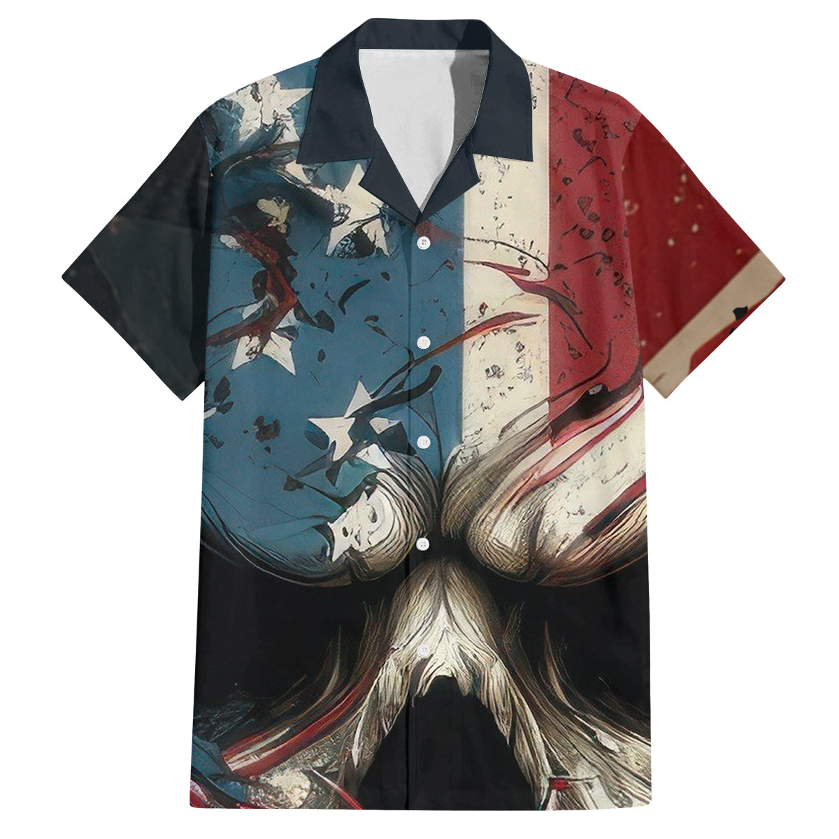 American Flag Skull Family Matching Off Shoulder Long Sleeve Dress and Hawaiian Shirt I'm Not Anti - Social I'm Just Not User Friendly - Wonder Print Shop