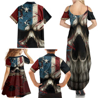 American Flag Skull Family Matching Summer Maxi Dress and Hawaiian Shirt I'm Not Anti - Social I'm Just Not User Friendly - Wonder Print Shop