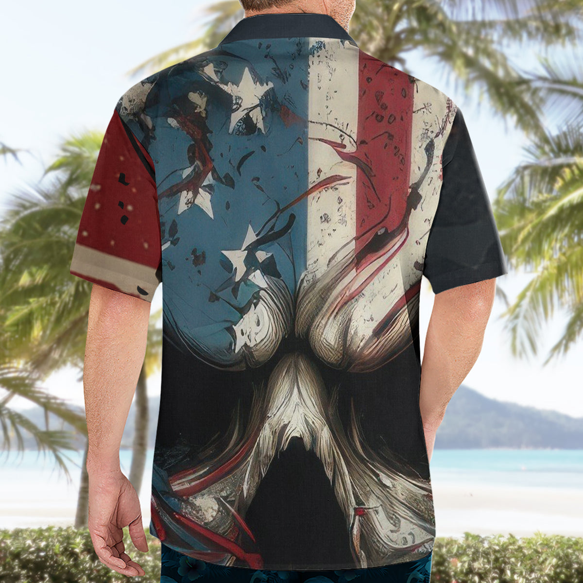 American Flag Skull Hawaiian Shirt I'm Not Anti - Social I'm Just Not User Friendly - Wonder Print Shop