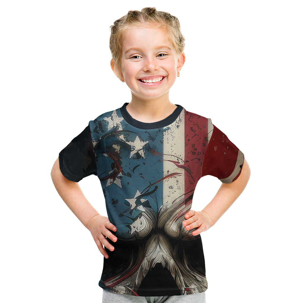 American Flag Skull Kid T Shirt I'm Not Anti - Social I'm Just Not User Friendly - Wonder Print Shop
