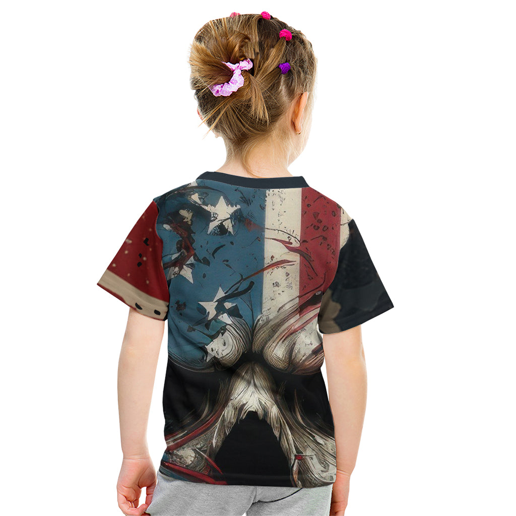 American Flag Skull Kid T Shirt I'm Not Anti - Social I'm Just Not User Friendly - Wonder Print Shop