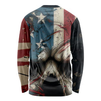 American Flag Skull Long Sleeve Shirt I'm Not Anti - Social I'm Just Not User Friendly - Wonder Print Shop