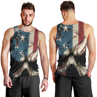 American Flag Skull Men Tank Top I'm Not Anti - Social I'm Just Not User Friendly - Wonder Print Shop