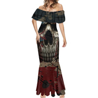 American Flag Skull Mermaid Dress I'm Not Anti - Social I'm Just Not User Friendly - Wonder Print Shop
