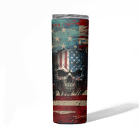 American Flag Skull Skinny Tumbler I'm Not Anti - Social I'm Just Not User Friendly - Wonder Print Shop