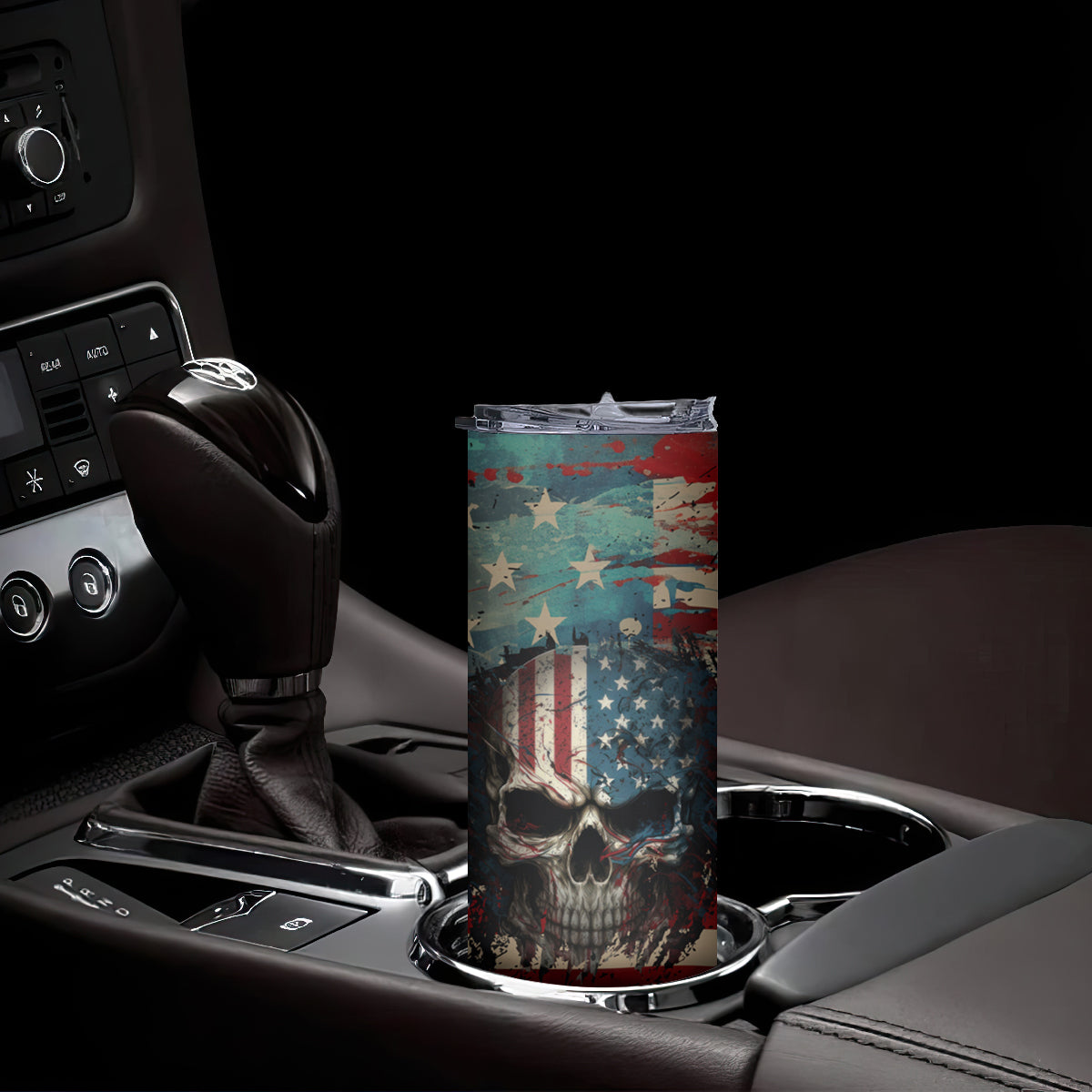 American Flag Skull Skinny Tumbler I'm Not Anti - Social I'm Just Not User Friendly - Wonder Print Shop
