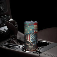 American Flag Skull Skinny Tumbler I'm Not Anti - Social I'm Just Not User Friendly - Wonder Print Shop