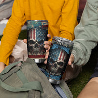 American Flag Skull Tumbler Cup I'm Not Anti - Social I'm Just Not User Friendly - Wonder Print Shop
