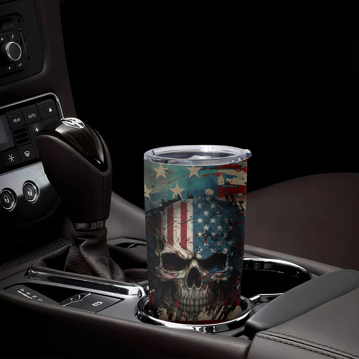 American Flag Skull Tumbler Cup I'm Not Anti - Social I'm Just Not User Friendly - Wonder Print Shop