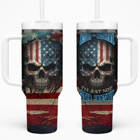 American Flag Skull Tumbler With Handle I'm Not Anti - Social I'm Just Not User Friendly - Wonder Print Shop