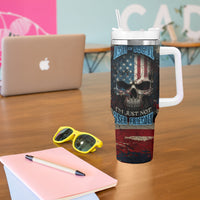 American Flag Skull Tumbler With Handle I'm Not Anti - Social I'm Just Not User Friendly - Wonder Print Shop