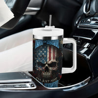 American Flag Skull Tumbler With Handle I'm Not Anti - Social I'm Just Not User Friendly - Wonder Print Shop