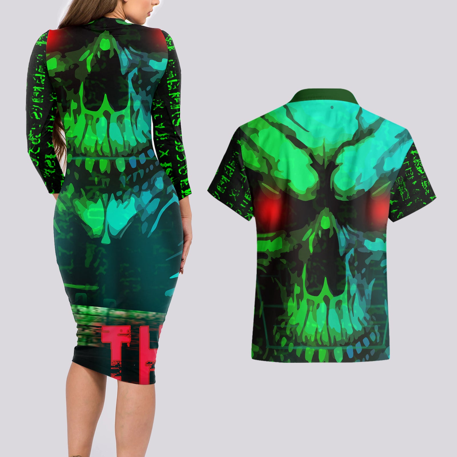 I Fing Hate These People Couples Matching Long Sleeve Bodycon Dress and Hawaiian Shirt - Wonder Print Shop