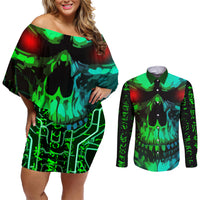 I Fing Hate These People Couples Matching Off Shoulder Short Dress and Long Sleeve Button Shirts - Wonder Print Shop