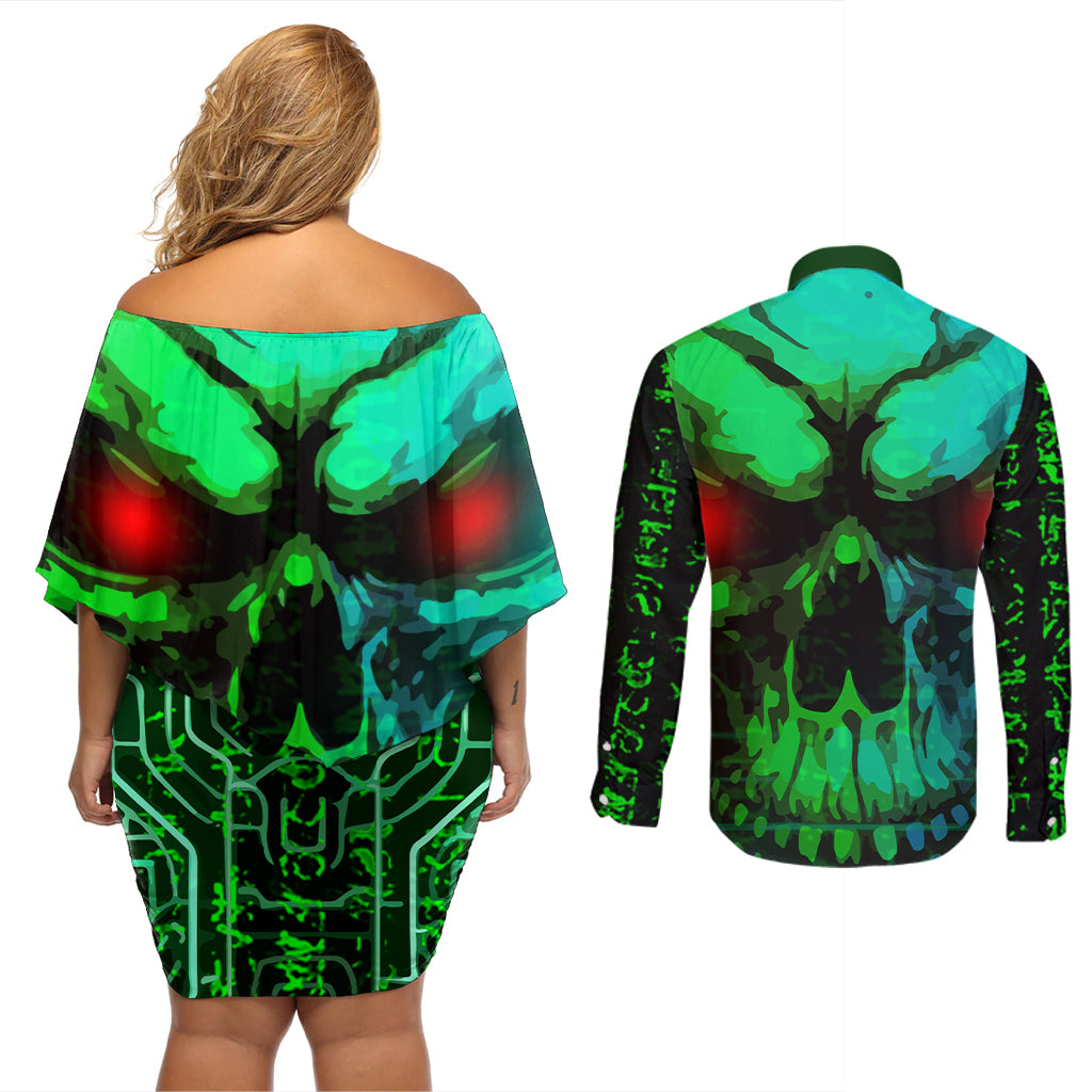 I Fing Hate These People Couples Matching Off Shoulder Short Dress and Long Sleeve Button Shirts - Wonder Print Shop