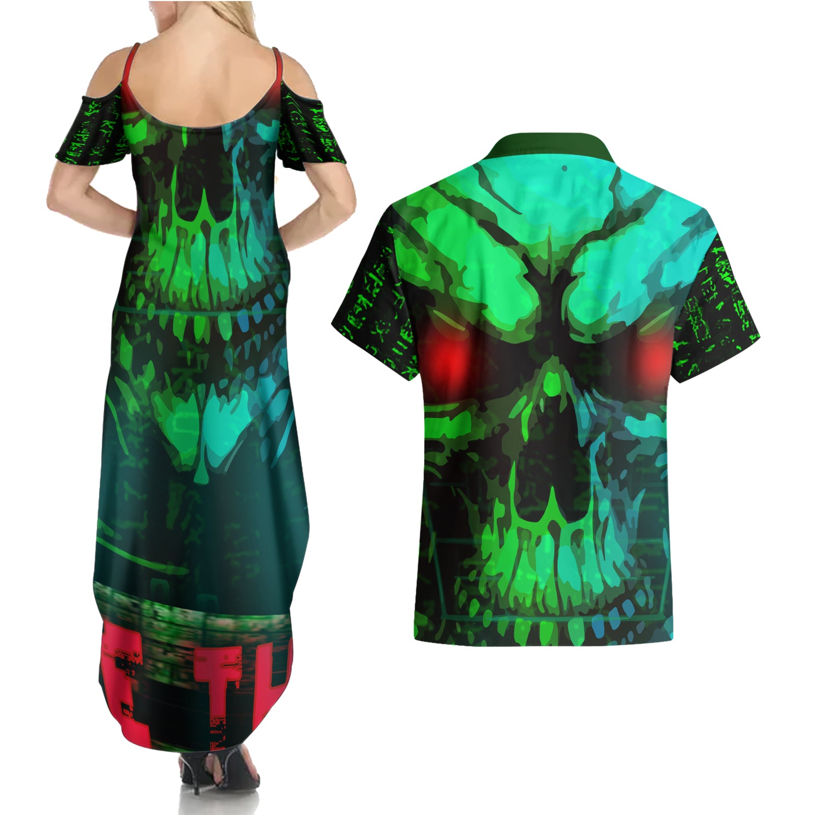 I Fing Hate These People Couples Matching Summer Maxi Dress and Hawaiian Shirt - Wonder Print Shop