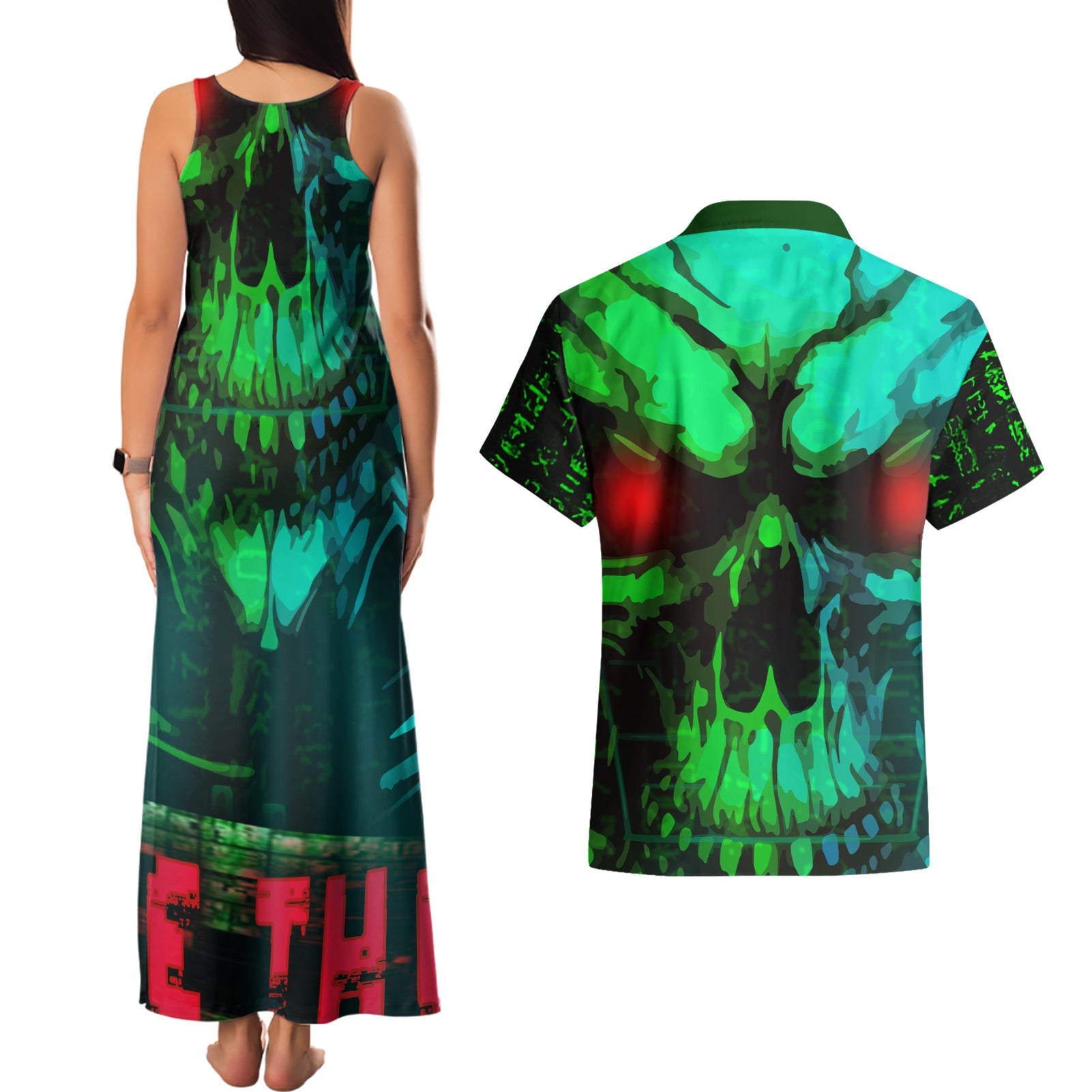 I Fing Hate These People Couples Matching Tank Maxi Dress and Hawaiian Shirt - Wonder Print Shop