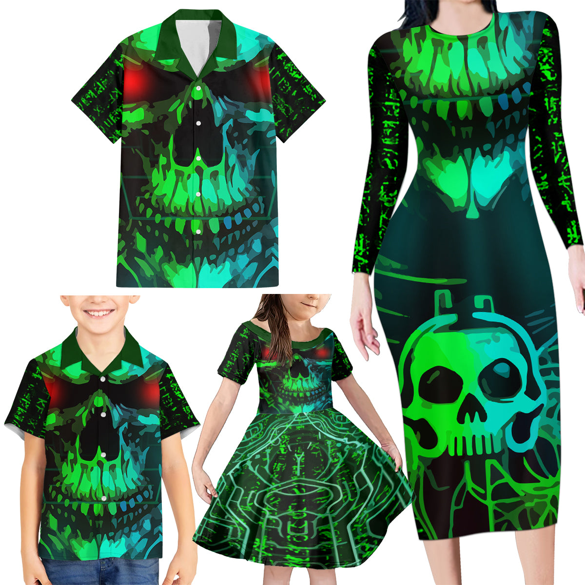 I Fing Hate These People Family Matching Long Sleeve Bodycon Dress and Hawaiian Shirt - Wonder Print Shop