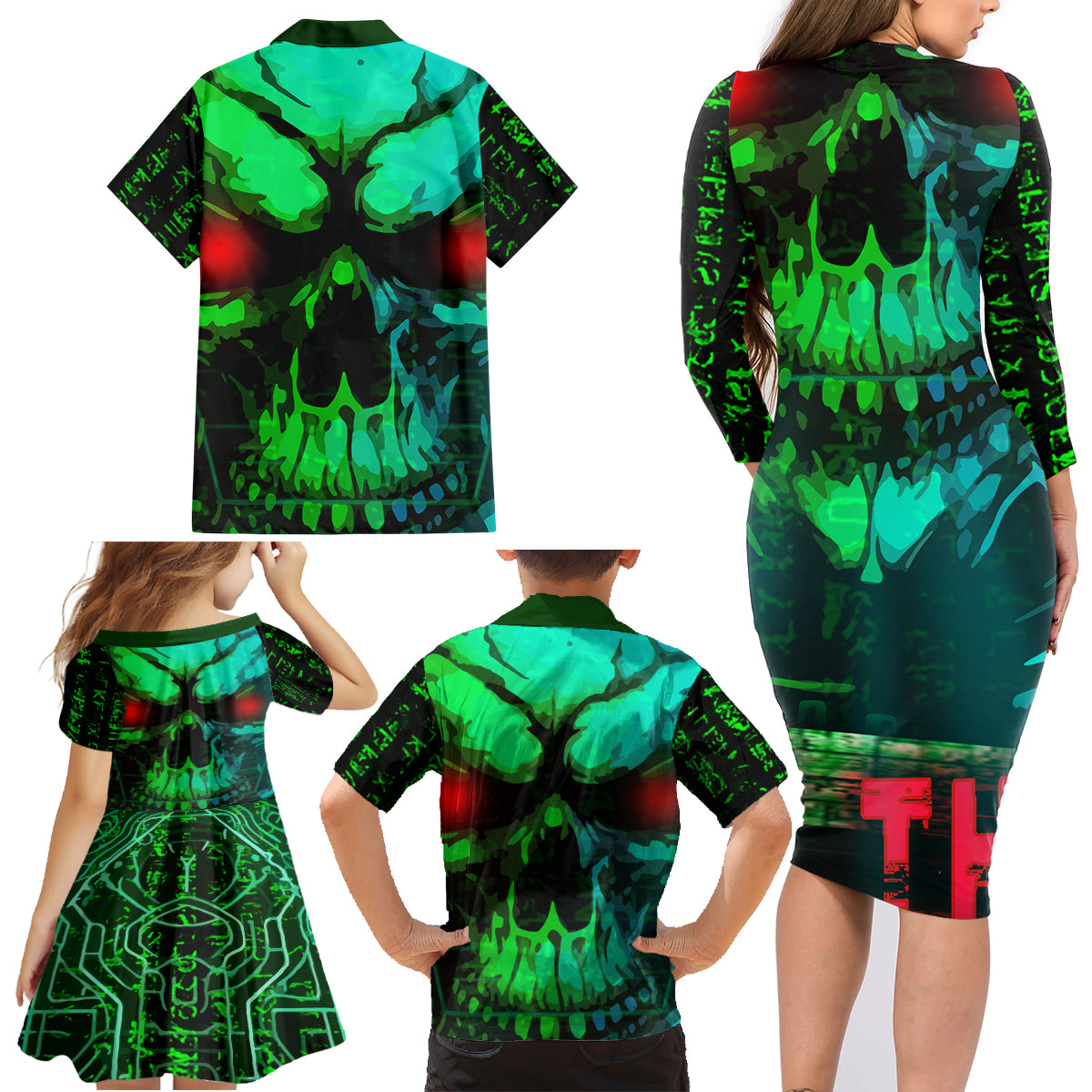 I Fing Hate These People Family Matching Long Sleeve Bodycon Dress and Hawaiian Shirt - Wonder Print Shop