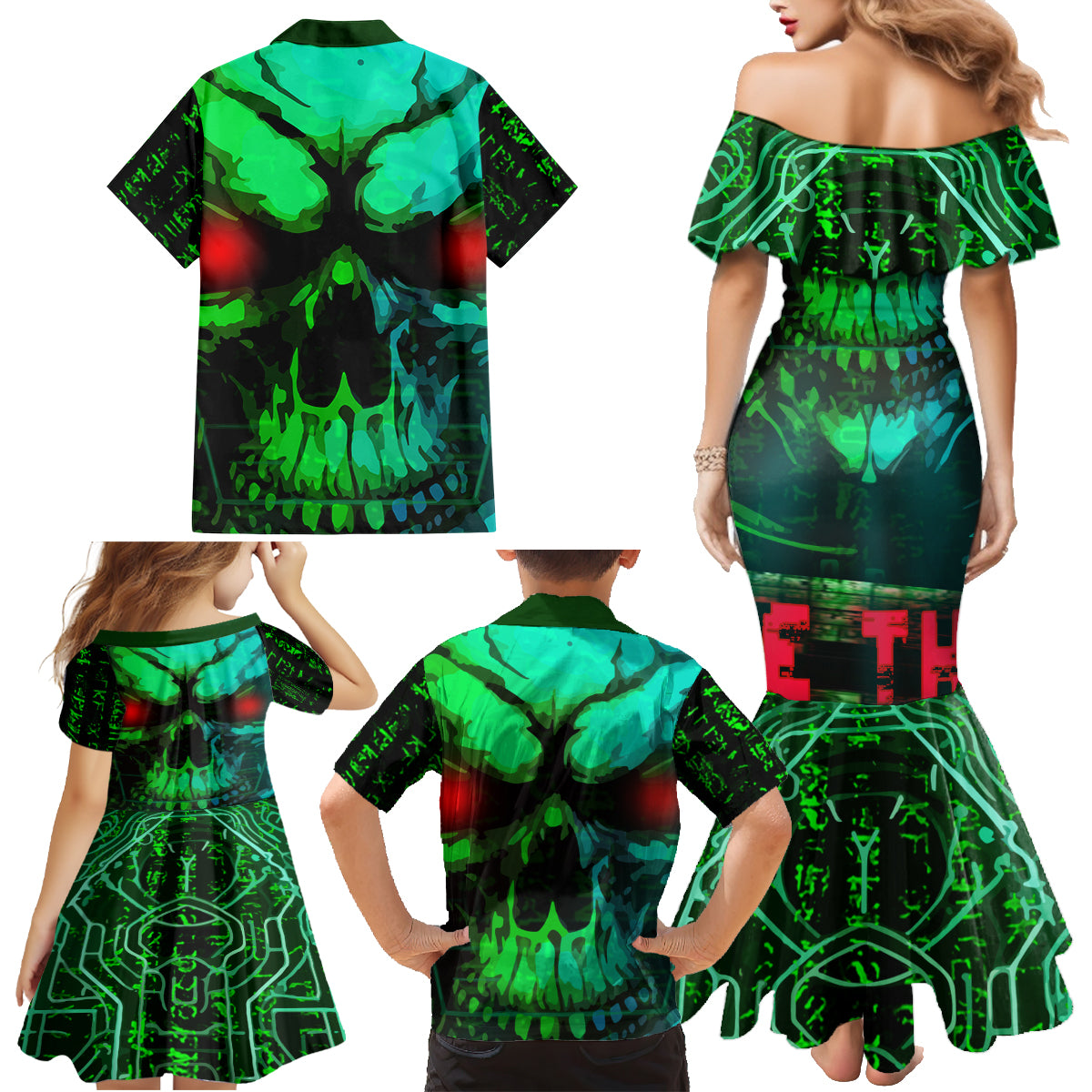 I Fing Hate These People Family Matching Mermaid Dress and Hawaiian Shirt - Wonder Print Shop