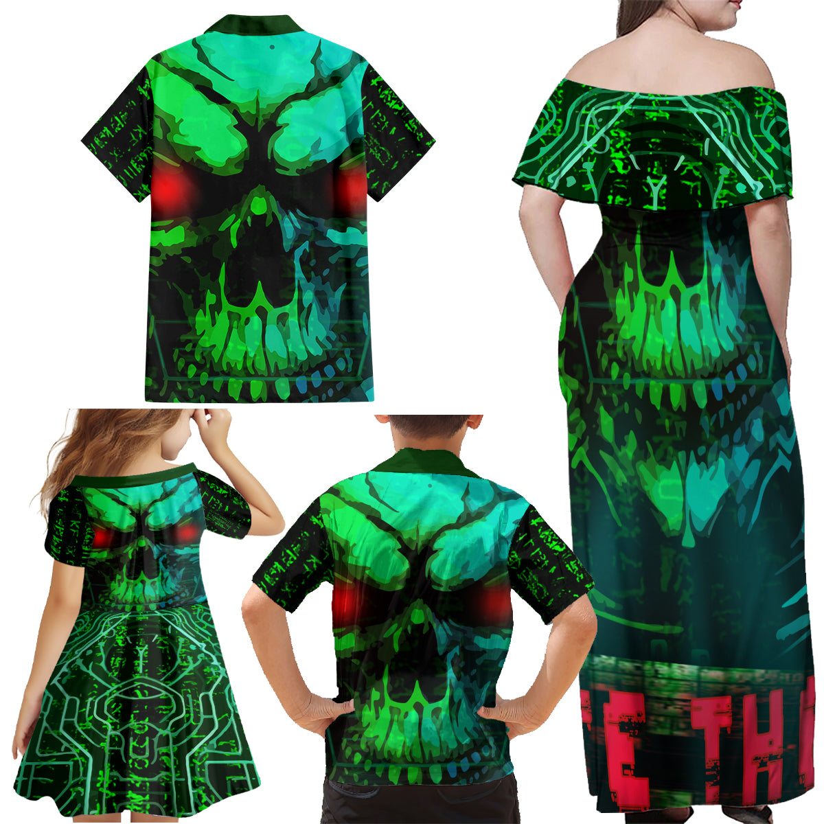 I Fing Hate These People Family Matching Off Shoulder Maxi Dress and Hawaiian Shirt - Wonder Print Shop